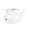 Porcelánová konvička na čaj se srdíčky BE HAPPY 23×14×14 cm / 1000 ml – fotografie 3