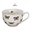 Porcelánový šálek s podšálkem s motýlky BUTTERFLY PARADISE 12×9×6 cm / Ø 14×2 cm / 200 ml – fotografie 2