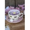 Porcelánový šálek s podšálkem s motýlky BUTTERFLY PARADISE 12×9×6 cm / Ø 14×2 cm / 200 ml – fotografie 6