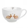Porcelánový šálek s podšálkem BUNNIES IN LOVE se zajíčky a srdíčky 12×9×6 cm / Ø 14×2 cm / 250 ml – fotografie 3