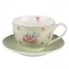 Porcelánový šálek s podšálkem CHEERFUL BIRDIE 12×9×6 cm / Ø 14×2 cm / 200 ml – fotografie 1