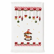 Vánoční kuchyňský ručník Christmas Carousel Dream s houpacím koníkem 40×66 cm – fotografie 2