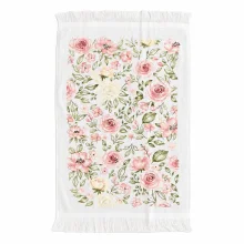 Bílý kuchyňský ručník s růžovými květy Soft Rose Bloom 40×66 cm – fotografie 2