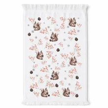 Bílý kuchyňský ručník Tiny Squirrel Tales s veverkami 40×66 cm – fotografie 2