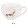 Porcelánový šálek s podšálkem s jezevčíky DACHSHUND LOVE 12×9×6 cm / Ø 14×2 cm / 200 ml – fotografie 2