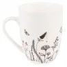 Porcelánový hrnek s černými květy FLORA AND FAUNA 12×8×10 cm / 300 ml – fotografie 2