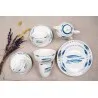Porcelánový dezertní talíř FISHY BLUE Ø 20×2 cm – fotografie 2