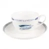 Porcelánový šálek s podšálkem s modrými rybami FISHY BLUE Ø 10*6 / Ø 15×2 cm / 250 ml – fotografie 1