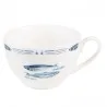 Porcelánový šálek s podšálkem s modrými rybami FISHY BLUE Ø 10*6 / Ø 15×2 cm / 250 ml – fotografie 2