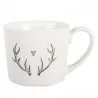 Porcelánový hrnek NATURAL WINTER VIBES s parožím a srdíčkem 12×8×7 cm / 275 ml – fotografie 1