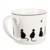 Porcelánový hrnek PAWS & WHISKERS s kočkami a srdíčkem 12×8×7 cm / 275 ml – fotografie 2