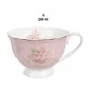 Porcelánový šálek s podšálkem růžový s růžičkami SWEET ROSES 12×9×6 cm / Ø 14×2 cm / 200 ml – fotografie 3