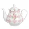 Růžová porcelánová konvička na čaj s růžemi SWEET ROSES 20×14×17 cm / 1000 ml – fotografie 1
