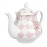 Růžová porcelánová konvička na čaj s růžemi SWEET ROSES 20×14×17 cm / 1000 ml – fotografie 2