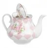 Růžová porcelánová konvička na čaj s růžemi SWEET ROSES 20×14×17 cm / 1000 ml – fotografie 3