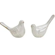 Sada dvou dekorativních figurek ptáčků 14x9x6 cm