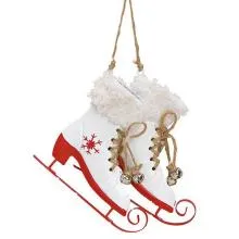 Dekorativní kovové brusle WHITE 10*14*2 cm