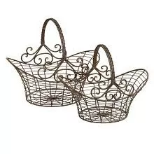 Sada dvou kovových košů 41*31*35 / 36*24*28 cm