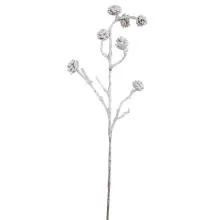 Uměla zasněžená větvička s šiškami 102 cm