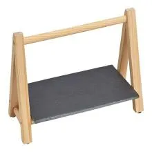 Jednopatrový dřevěný podnos s břidlicovou deskou 29*16*14 cm. 29x16x14 cm