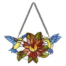 Tiffany panel závěsný BIRDS 50*60 cm