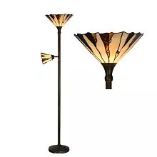 Stojací lampa Tiffany ANTIQUE LONDON Ø 38x178 cm E27/max 1x60W E14/max 1x15W