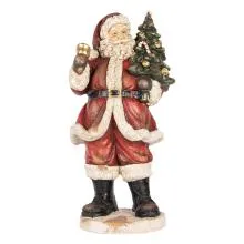 Vánoční figurka Santa Clause se stromečkem 32x24x74 cm