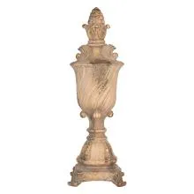 Béžová dekorativní figurína ve tvaru zdobené urny Ø 17×51 cm