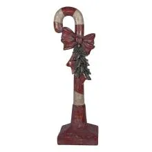 Christmas Decoration Figurine Candy Cane 35x23x100 cm Red Pl 5PR0243