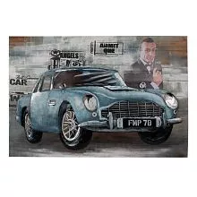 Kovový 3D obraz CAR JAMES BOND 120x6x80 cm