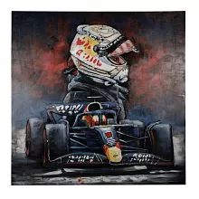 Kovový 3D obraz RACECAR 100x5x100 cm