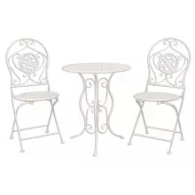 Zahradní bistro set stůl a dvě židle Ø 60*70 cm / 2x 40*40*92 cm
