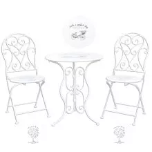 Zahradní bistro set stůl a dvě židle Ø 60*70 cm / 2x 40*40*92 cm