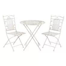 Zahradní bistro set stůl a dvě židle Ø 70*77 cm / 40*52*93 cm (2)