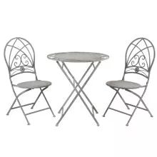 Zahradní bistro set stůl a dvě židle Ø 70*76 cm / 42*54*93 cm (2)