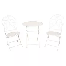 Zahradní bistro set stůl a dvě židle Ø 60*70 / 2x Ø 40*40*92 cm