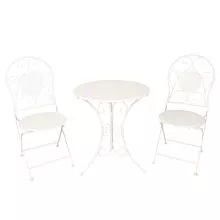Zahradní bistro set stolek a dvě židle Ø 60*70 / 2x Ø 40*40*92 cm