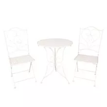 Zahradní bistro set stůl a dvě židle Ø 60*70 / 2x Ø 40*40*92 cm