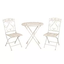 Zahradní bistro set stůl a dvě židle Ø 70*76 cm / 39*48*91 cm (2)