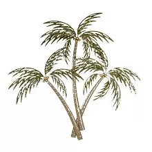Nástěnná dekorace PALM TREES 90*8*100 cm