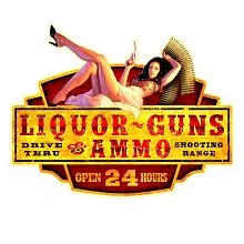 Plechová cedule LIQUOR GUNS