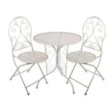 Zahradní bistro set stůl a dvě židle Ø 60x70 / 39x39x94 cm (2)