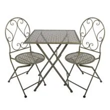 Zahradní bistro set stůl a dvě židle 60x60x70 / 50x40x93 cm (2)