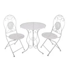 Zahradní bistro set stůl a dvě židle Ø 60x70 / 50x40x93 cm (2)