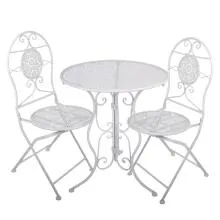 Zahradní bistro set stůl a dvě židle Ø 60x70 / 50x40x93 cm (2)