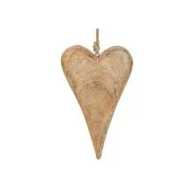 Dekorativní srdce z mangového dřeva HUGO 15x26x2 cm
