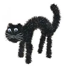 Halloweenská dekorace BLACK CAT 19x7x22 cm