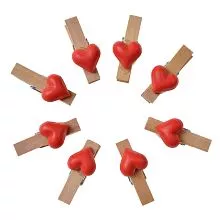 Ozdobné kolíčky na dárky HEART 1x2x3 cm