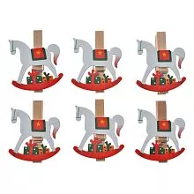 Ozdobné kolíčky na dárky ROCKING HORSE 4x1x4 cm