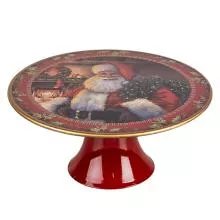 Dekorativní stojánek na dort SANTA CLAUS Ø 22x10 cm